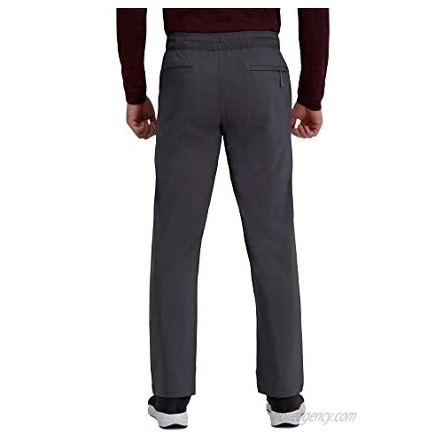 Haggar Men's Active Series Straight Fit Flat Front Comfort Pant