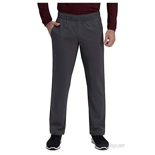 Haggar Men's Active Series Straight Fit Flat Front Comfort Pant