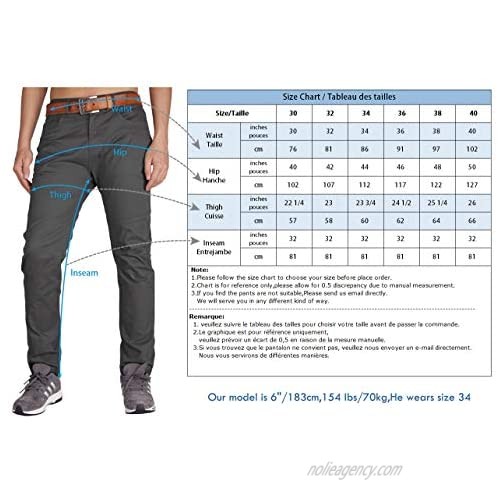 ITALYMORN Men's Flat Front Chino Pants Slim Fit Casual Wear