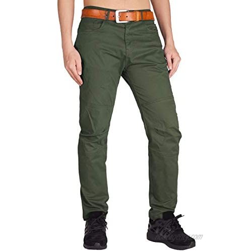 ITALYMORN Men's Flat Front Chino Pants Slim Fit Casual Wear