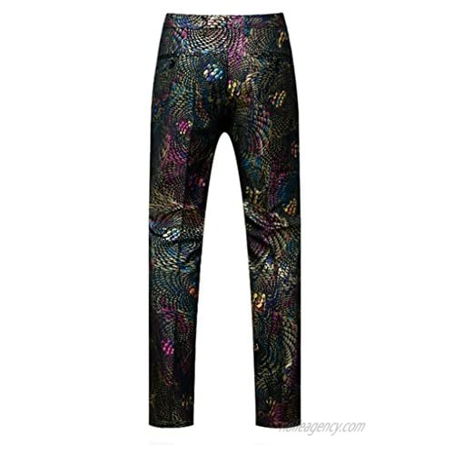 MOGU Mens Luxury Sequin Printed Pants-Unhemmed