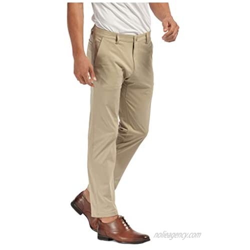 Rhone Men's Commuter Comfortable Stretch Straight-Leg Flat-Front Pants (Khaki 35)