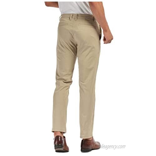 Rhone Men's Commuter Comfortable Stretch Straight-Leg Flat-Front Pants (Khaki 35)