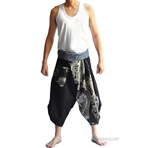 Siam Trendy Men's Japanese Style Pants One Size Black Vintage Design
