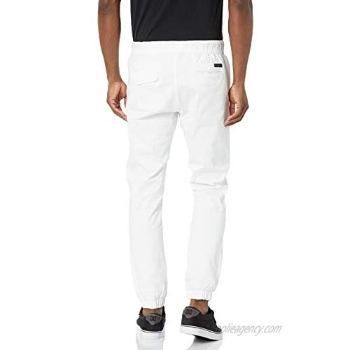 WT02 Men's Twill Jogger Pants New White Medium