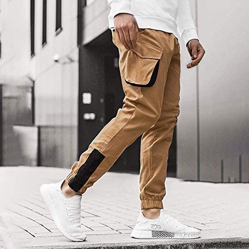 ZNU Men's Casual Joggers Classic Fit Elastic Cargo Pants with Pockets