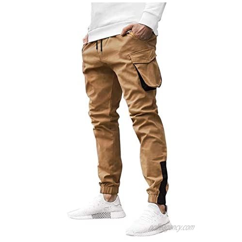 ZNU Men's Casual Joggers Classic Fit Elastic Cargo Pants with Pockets