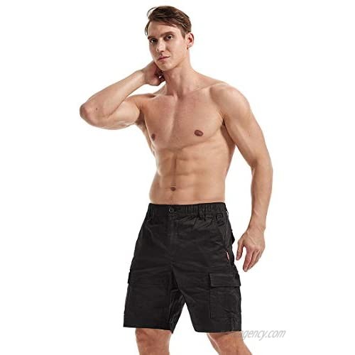 AIMPACT Mens Casual Cargo Work Shorts Classic Relaxed Fit Camo Hiker Shorts with Pockets