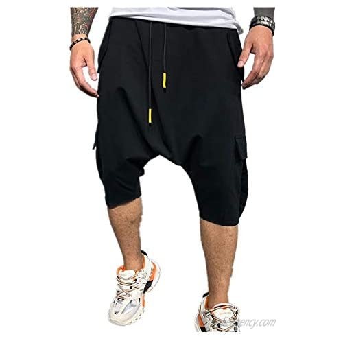 Alilyol Hip Hop Streetwear Men Shorts Sweatpants Cotton Shorts Fitness FashionCasual Cargo Pant Trousers Male