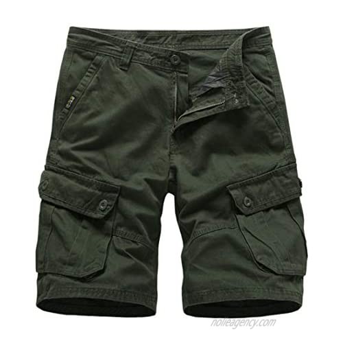 Amoystyle Men's Durable Cargo Shorts 11-12 Inseam Multi Pockets