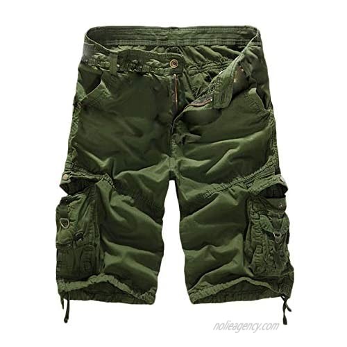 Andongnywell Men's Camo Multi-Pocket Relaxed Fit Shorts Casual Outdoor Camouflage Cotton Cargos Shorts