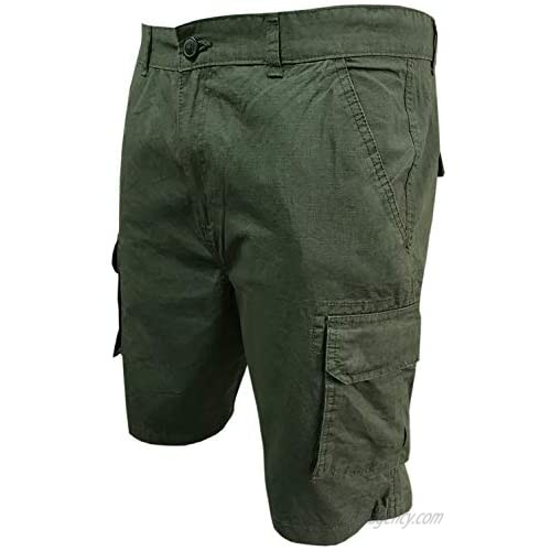 Be Jealous Mens Cargo Shorts Casual Plain Zip Pocket Shorts