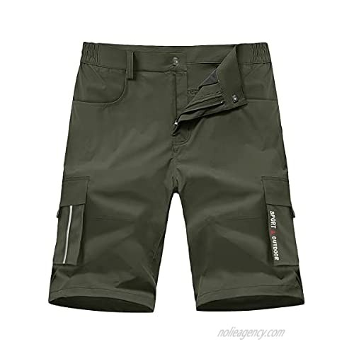 CRYSULLY Men's Outdoor Hiking Shorts Lightweight Quick Dry Work Casual Shorts