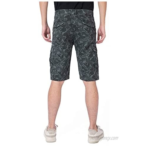 DGWZ Mens Cargo Shorts - Camo Cargo Shorts for Men Stretch Cotton Multi Pocket Shorts