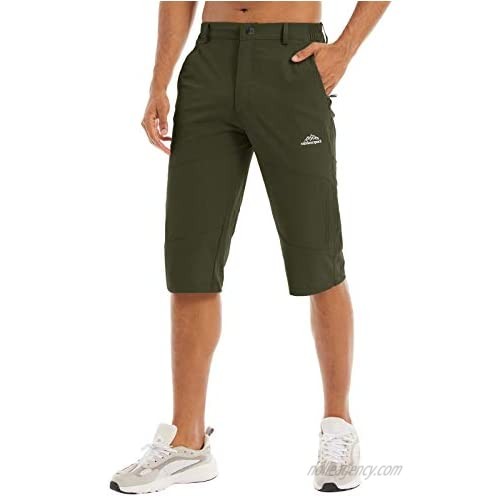 EKLENTSON Men's Workout Hiking Shorts Quick Dry Lightweight Athletic 3/4 Capri Pants with Zipper Pockets