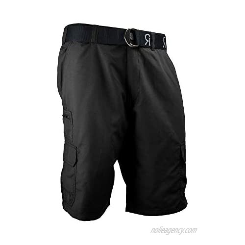 Gray Rivets Men's Athletic Performance Cargo Short with Belt