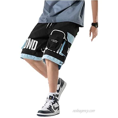 GUOYUXIAO Men Streetwear Men Shorts Harajuku Color Block Cargo Shorts Summer Hip Hop Shorts Men Joggers SweatShorts