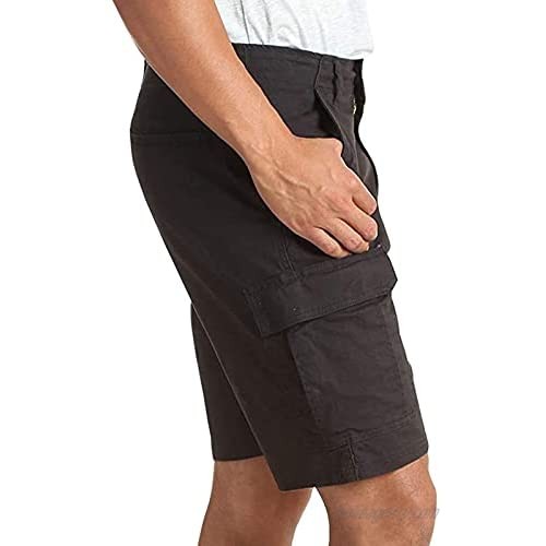 iCODOD Men's Cargo Shorts with Multi-Pocket Loose Casual Running Sports Button Zipper Closure Shorts