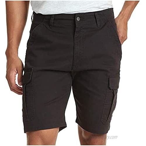 iCODOD Men's Cargo Shorts with Multi-Pocket Loose Casual Running Sports Button Zipper Closure Shorts