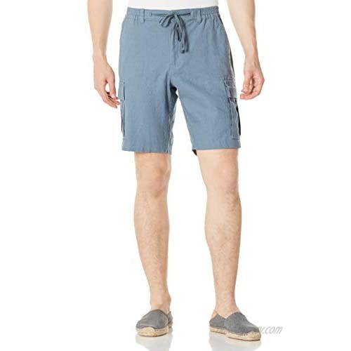 Isle Bay Linens Men's 9.5" Inseam Linen Cotton Blend Cargo Shorts