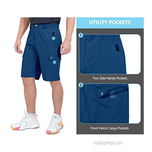 Little Donkey Andy Men's Lightweight Quick Dry Stretch Shorts for Hiking Cycling Travelling Dark Blue S