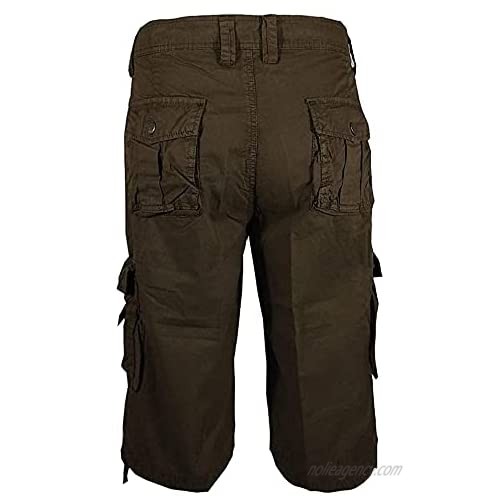 Medbyliv Men's Workwear Shorts Casual Pants Straight Leg Pants-A082-Coffee1 36