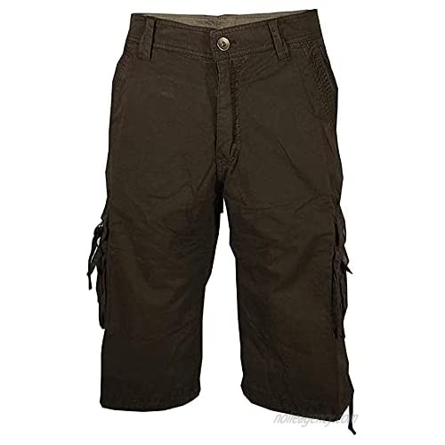 Medbyliv Men's Workwear Shorts Casual Pants Straight Leg Pants-A082-Coffee1 36
