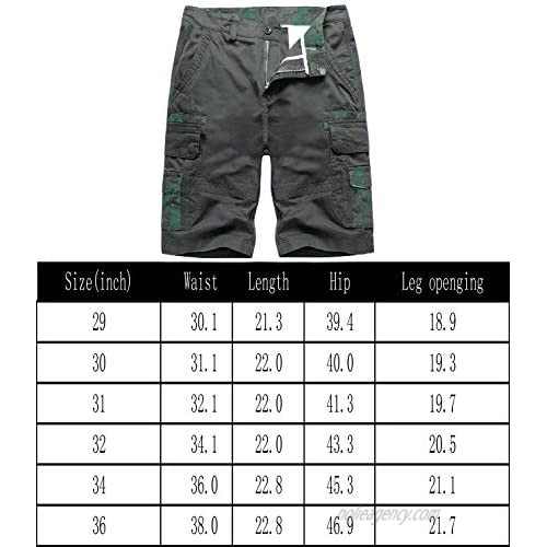 Men's Lightweight Multi Pocket Casual Cargo Shorts with No Belt 7.Army Green 30