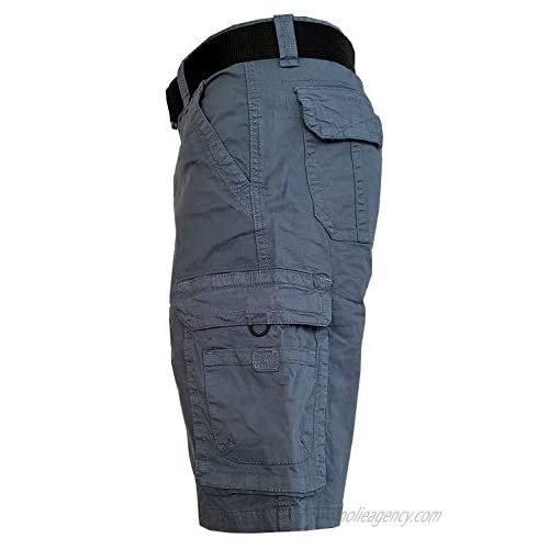 Modern Culture Belted Stretch Cargo Shorts for Men | Multi-Pocket Outdoor Mens Cargo Shorts