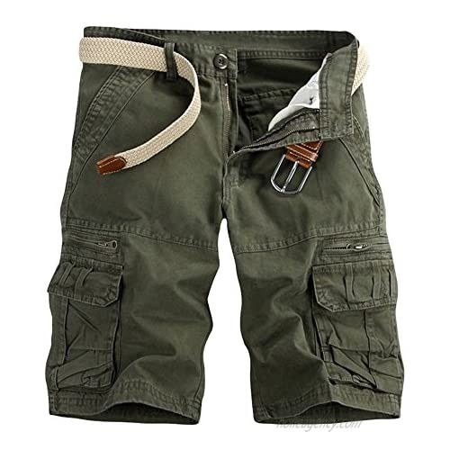 MODOQO Men's Cotton Cargo Shorts  Relaxed Fit Multi-Pocket Cotton Outdoor Wear