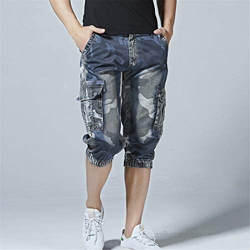 ONLYWOOD Men's Casual Washed Cargo Shorts Below Knee Capris Military Shorts