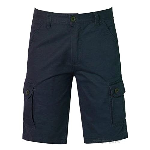PASATO Men's Casual Pure Color Cotton Outdoors Pocket Beach Work Trouser Cargo Shorts Pant