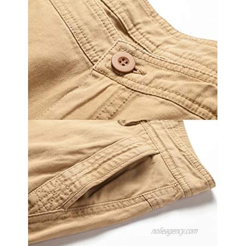 Pinkpum Men's Lightweight Multi Pocket Casual Cargo Shorts Without Belt Yellow US 30=Label 31