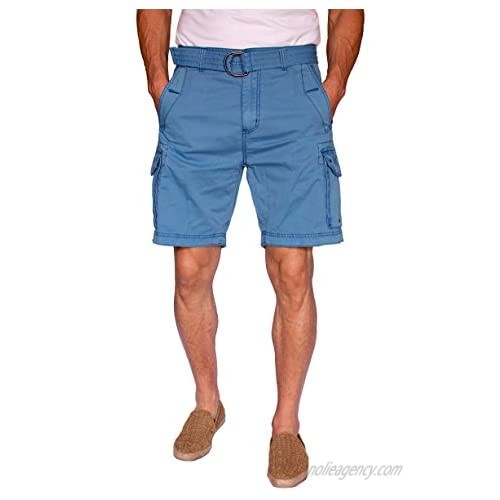 short fin 100% Cotton Mens Cargo Shorts with a Belt