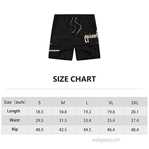TOLOER Men's Cargo Shorts Drawstring Athletic Gym Shorts for Men with Side Pockets