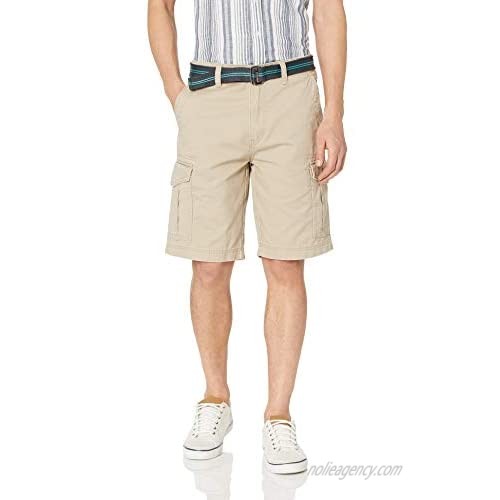 UNIONBAY Men's Classic Belted Vintage Twill Relaxed Fit Cargo Short