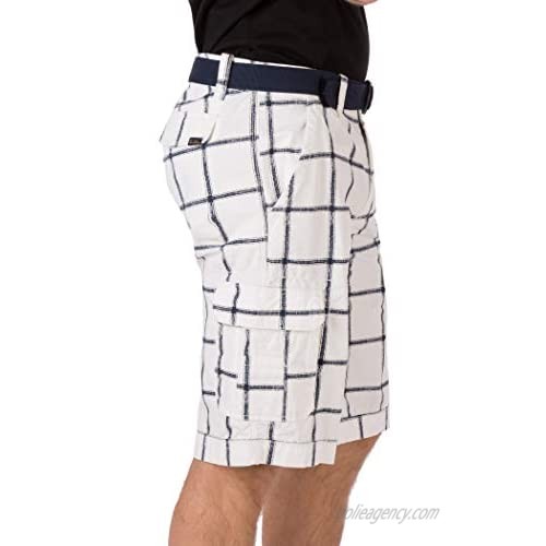Weekend Warrior Plaid Cargo Short with 12 Inseam and 6 Pockets