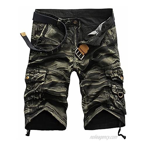 WEUIE Mens Summer Cargo Shorts Men Bermuda Shorts Casual Work Camouflage Short Pants with Multi Pocket