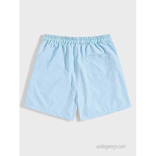 Floerns Man's Summer Solid Drawstring Waist Shorts with Pockets
