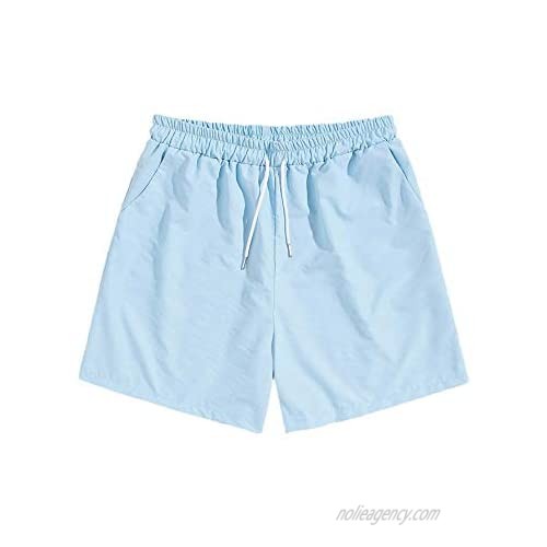 Floerns Man's Summer Solid Drawstring Waist Shorts with Pockets