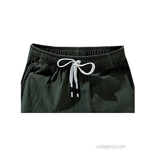 Lentta Men's Gym Shorts Elastic Waist Drawstring Beach Bermuda Shorts with Pockets