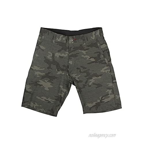 Men's Fashion Warrior Camouflage Microfiber Stretch Fit Land & Sea Flat Front Shorts