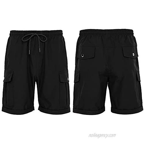 Men's Shorts Casual Fit Drawstring Summer Shorts with Elastic Waist and Pockets