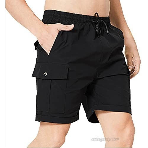 Men's Shorts Casual Fit Drawstring Summer Shorts with Elastic Waist and Pockets