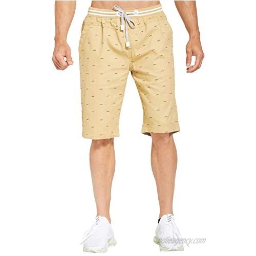 Tansozer Men's Casual Shorts Classic Fit Drawstring Summer Beach Shorts with Elastic Waist and Pockets