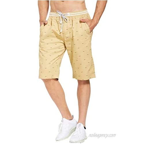 Tansozer Men's Casual Shorts Classic Fit Drawstring Summer Beach Shorts with Elastic Waist and Pockets