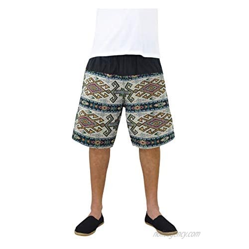 virblatt - Short Pants Men | 100% Cotton |Cotton Shorts Harem Shorts Casual Hippy Genie Hippie Aladdin Bermuda Casual