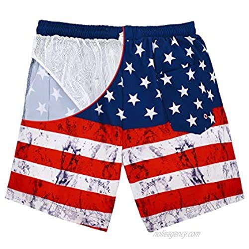 American Trends Mens Swim Trunks Quick Dry Swimming Shorts Mesh Lining Beach Shorts Bathing Suits with Pockets for Men