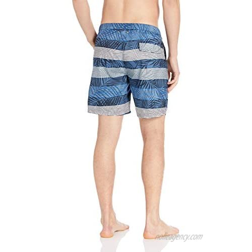 Cole Hersee Men's Printed Drawstring Swim Trunk with 6 Inch Inseam
