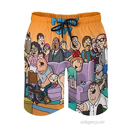 Family Guy Men's Swim Trunks Quick Dry Beach Siwm Shorts with Mesh Lining and Pockets Swimwear Bathing Suit M-2XL